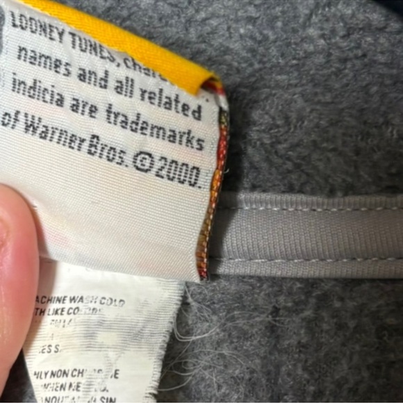 Vintage 2000 Looney Tunes Taz Vest Gray Zip Up Women’s L/XL - Picture 6 of 8